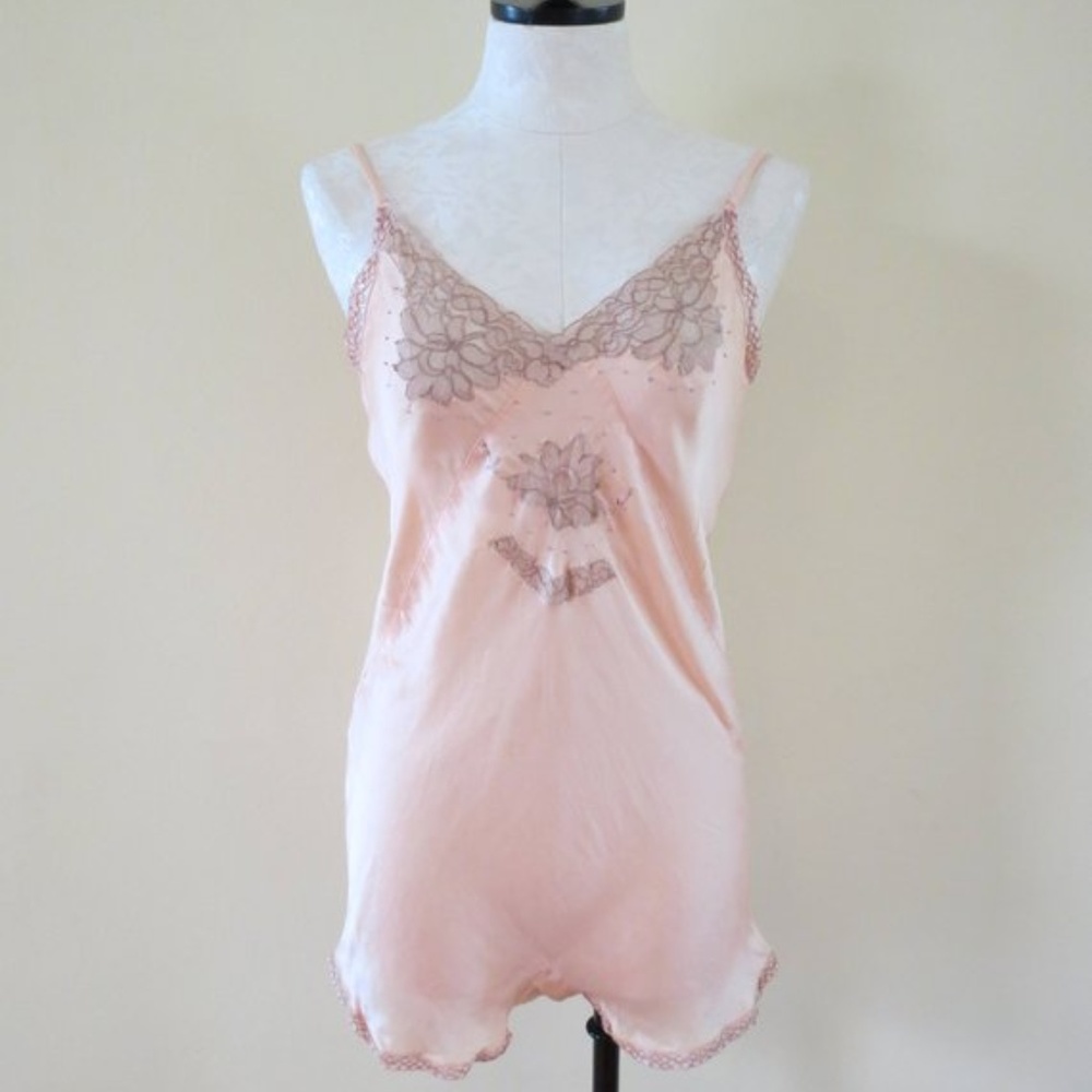 Vintage Peach Silk Lingerie